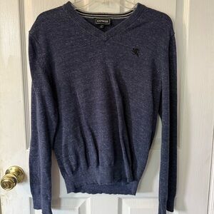Express Blue V-Neck Sweater Knitwear